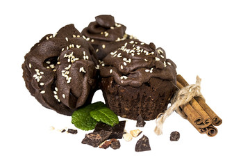 Chocolate muffins (image with clipping path)