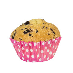 Cupcake in pink baking form (image with clipping path)