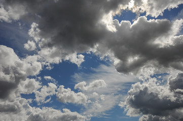 Cumulus and Cirrus clouds