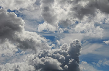 Cumulus and Cirrus clouds