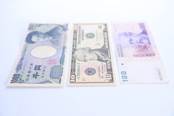 yen, dollar and argentine peso 