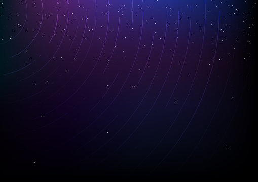 Abstract starry sky with meteor rain. Stars in the night sky,nebula and galaxy. Vector illustration.