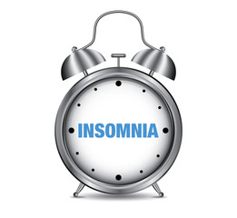 Insomnia on retro alarm clock vector illustration