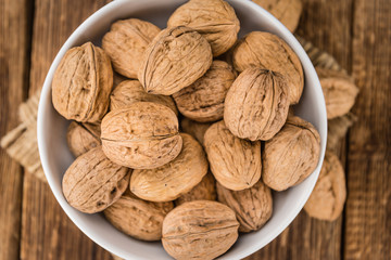 Portion of Whole Walnuts (selective focus)