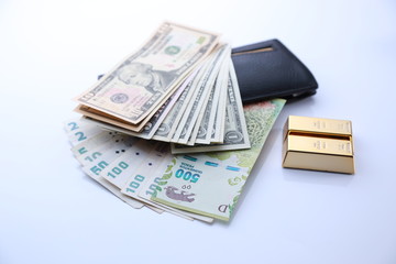 gold bullion and argentine money
