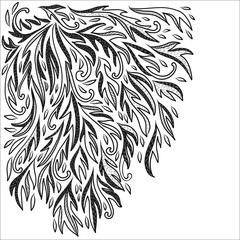 Classical flourish doodle illustration decorative background
