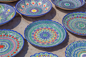 Typical ceramics of Bukhara, Uzbekistan