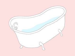 Naklejka premium retro bath with water