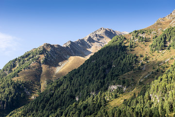 Fototapeta na wymiar Mountains and peaks landscape. Kühtai glacier, natural environment. Hiking in the Stubai Alps. Sellrain valley, Tirol, Salzburg, Austria, Europe