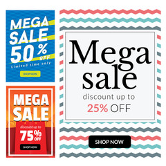 Modern Sale Banner Set, Suitable For Call To Action Button, Advertisement, E-newsletter, Web Banners, Posters and Social Media Promotions