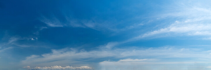 Panoramic sky with cloud on a sunny day.