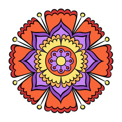 Doodle colorful flower