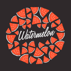 Doodle Fruit on Black Background  : Vector Illustration