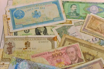 Old banknotes from different countries