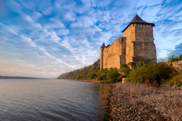 Fototapeta premium Khotyn fortress view from river