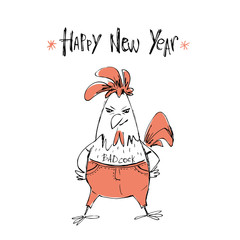 Rooster. Chinese New Year 2017 symbol. Isolated on white backgro