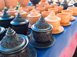 Fototapeta na wymiar Beautiful Thai Earthenware in market, Thailand