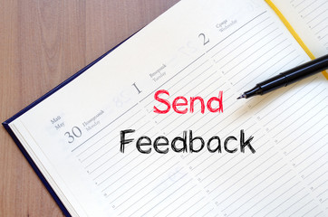 Send feedback concept on notebook