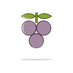 Grape color thin doted line icon. Mbe minimalism style