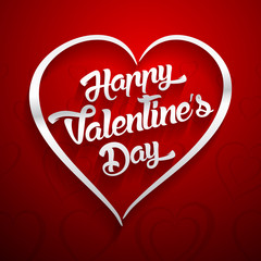 Happy Valentines Day handwritten lettering design text on color