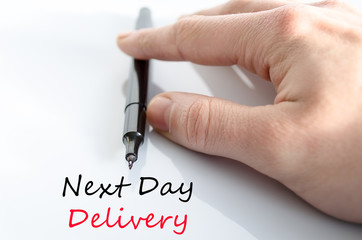 Next day delivery text concept