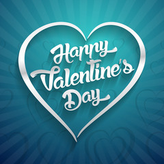 Happy Valentines Day handwritten lettering design text on color