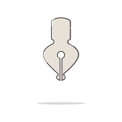 Nib color thin doted line icon. Mbe minimalism style