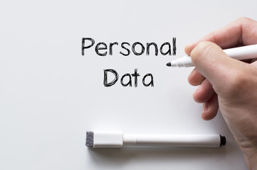 Personal data written on whiteboard