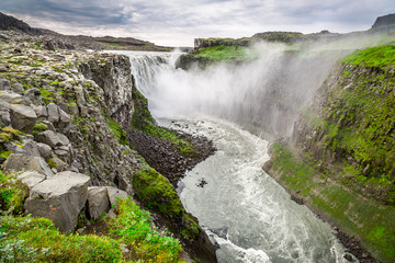 Fototapeta premium Beautiful Dettifoss waterfall in Iceland in summer
