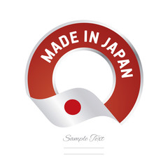Made in Japan flag red color label button banner