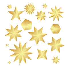 Obraz premium Set faceted gold stars.