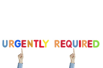 Hands point to wording 