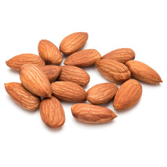 almond nuts isolated on white background close up