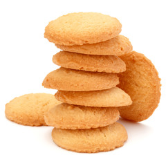stacked short pastry cookies isolated on white background