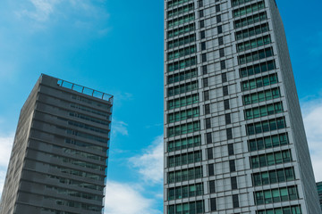 Fototapeta premium some modern skyscrapers with copy space in the middle
