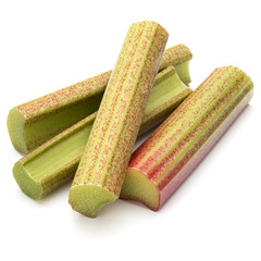 rhubarb stem isolated on white background cutout