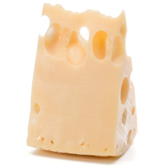 Cheese block isolated on white background cutout
