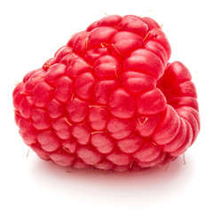 ripe raspberry isolated on white background close up