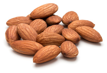 almond nuts isolated on white background close up