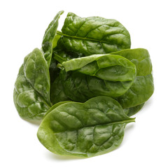Obraz premium Baby spinach leaves isolated on white background cutout