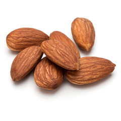 almond nuts isolated on white background close up