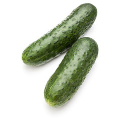Cucumber vegetable isolated on white background cutout