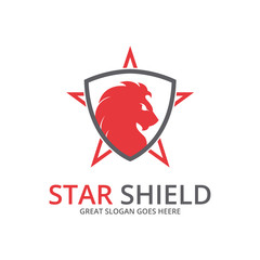 Lion logo. Star shield