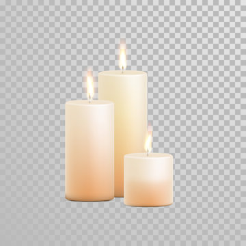 Decorative candle vector isolated set