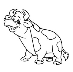 Fototapeta premium bull animal coloring pages cartoon illustration isolated image 