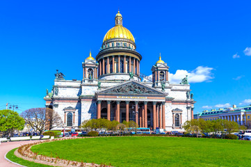 St. Isaac's Cathedral in St. Petersburg, on a sunny day in May