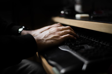 Typing on a Keyboard at the Computer with Backlight