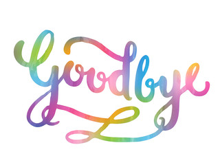 Watercolour Lettering Card "GOODBYE" 