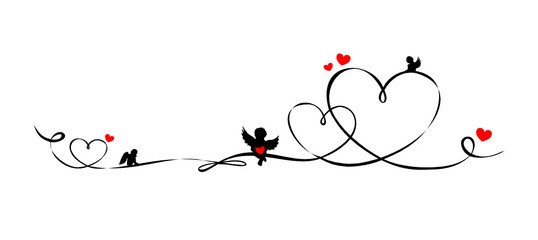 Schleifenband Engel und Herzen