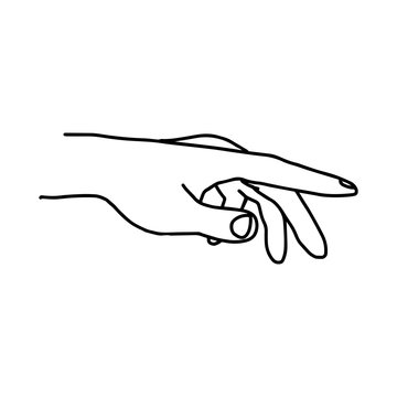illustration vector doodle hand drawn of pointing hand isolated.